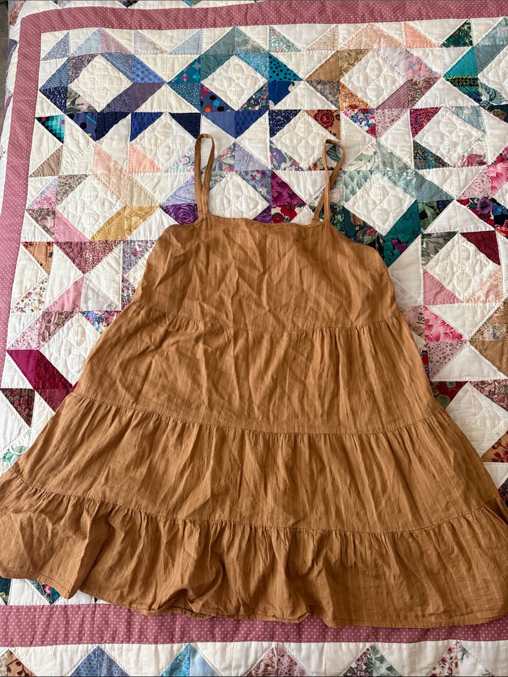 Old Navy Sleeveless Tiered Mini Dress in Brown